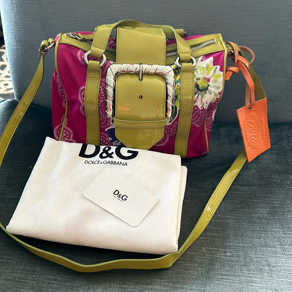 Dolce & Gabbana Floral Vintage Satchel Crossbody Bag